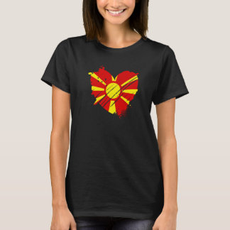 T-shirt Macédoine du Nord Drapeau J'aime ADN Macédoniens d