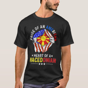 T-shirt Macédonien Américain America Pride Macédoni étrang