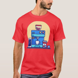 T-shirt Machine À Café Pod Tasse Téléphone Et Lunettes De 
