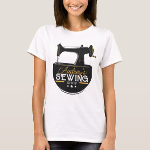 T-shirt Machine à coudre ancienne AJOUTER NOM Couturière T