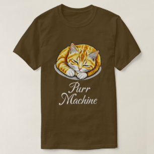 T-shirt Machine à ronronner, joli chat roux endormi