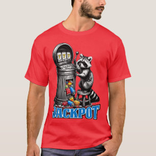 T-shirt Machine à sous poubelle de raton laveur drôle jack