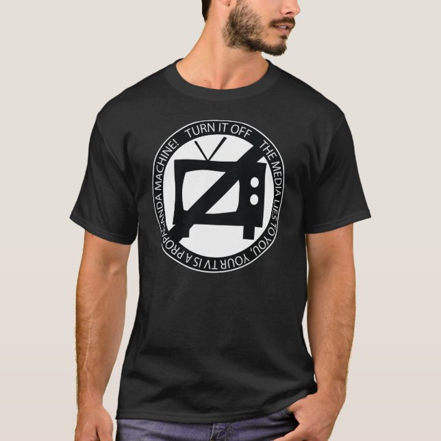 T-shirt Machine de propagande - tournez votre TV outre du (Devant)