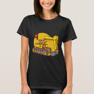 T-shirt Machinerie d'excavatrice jaune mignonne