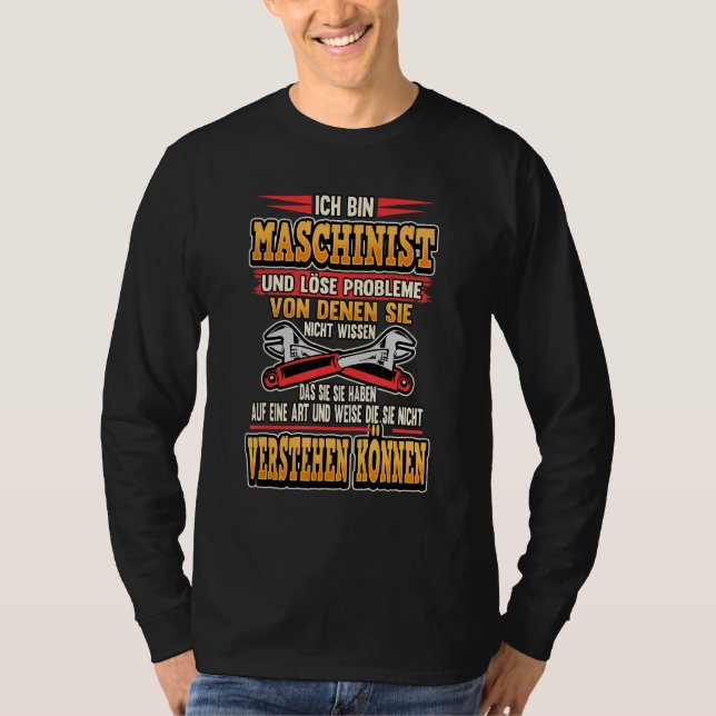 T-shirt Machiniste Machine Guide Mécanicien De Voiture Dir (Devant)