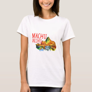 T-shirt Machu Picchu Pop Art – Contemporain pleine couleur