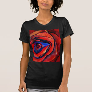T-shirt Macro rouge rose abstraite peinture d'art