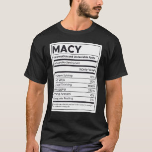 T-shirt Macy Nutrition Information Problème Résoudre Dur D