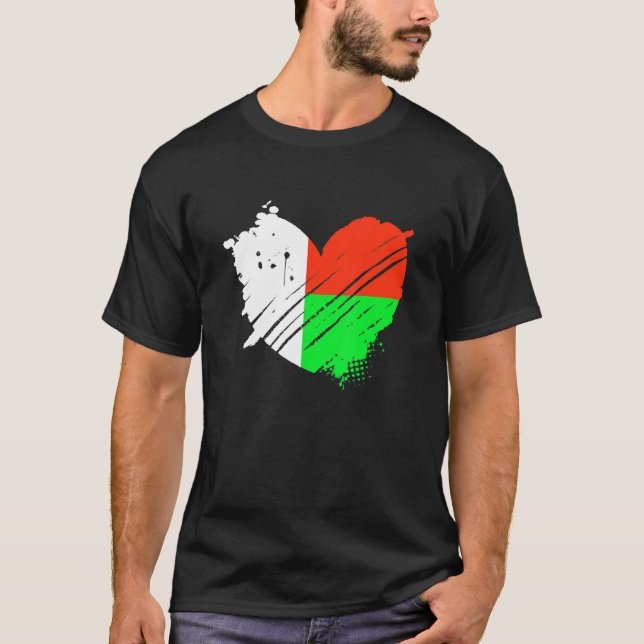 T-shirt Madagascar Drapeau J'Aime Madagascar Dans Mon Dna  (Devant)