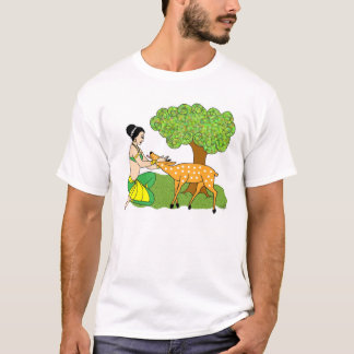 T-shirt Madame avec des cerfs communs