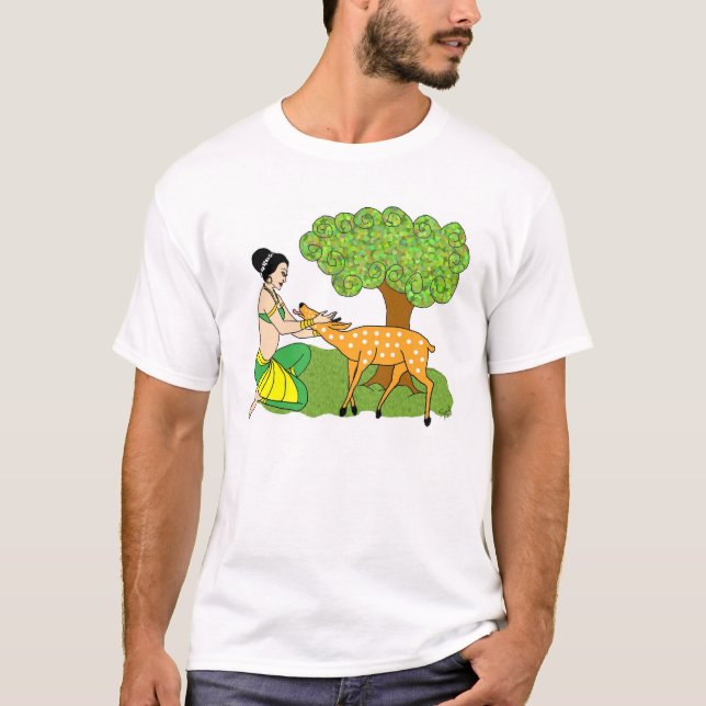 T-shirt Madame avec des cerfs communs (Devant)
