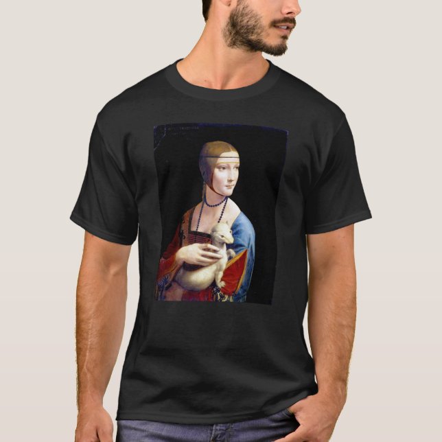 T-shirt Madame de Leonardo da Vinci avec une hermine (Devant)