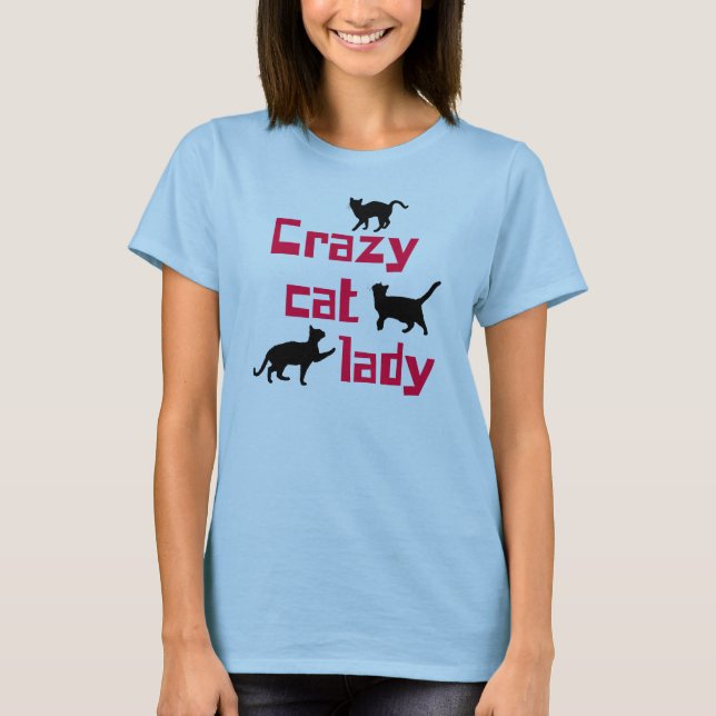 T-shirt Madame folle de chat (Devant)