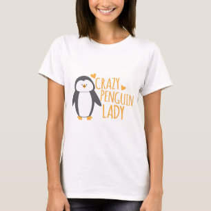 T-shirt Madame folle de pingouin