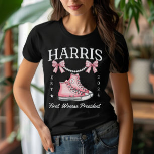 T-shirt Madame la Présidente Harris 2024 Baskets et perles