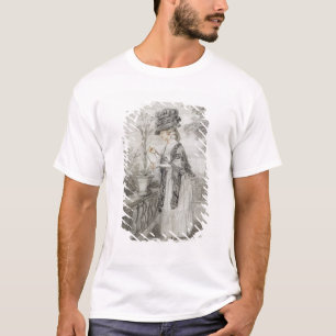 T-shirt Madame sur une terrasse tendant une usine