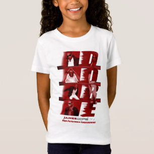 T - Shirt-Mädchen Kinderrote James Dore weiß T-Shirt