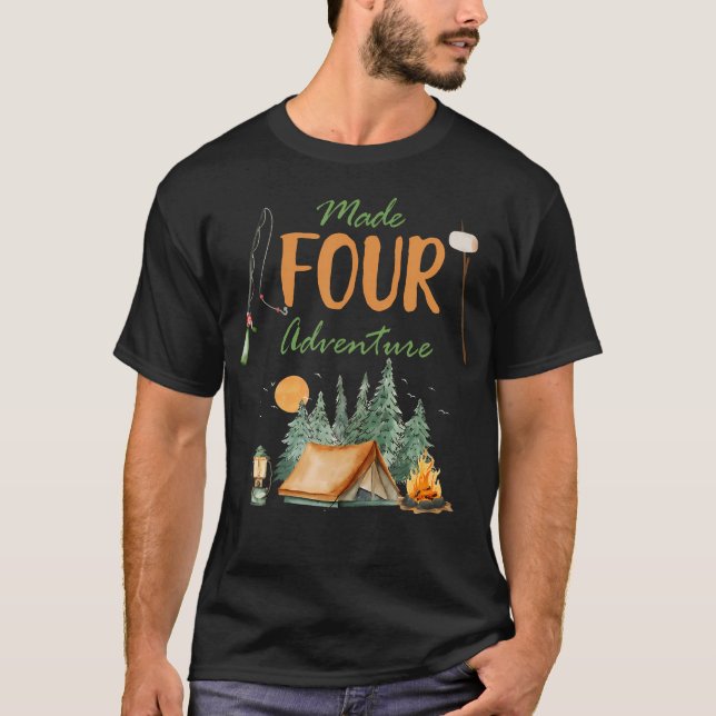 T-shirt Made Four Adventure 4Th Birthday Camping Outdoor T (Devant)
