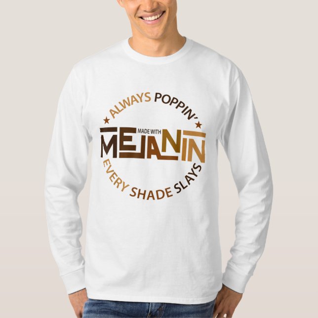 T-shirt Made with Melanin Black Girl Magic Afro Beauty (Devant)