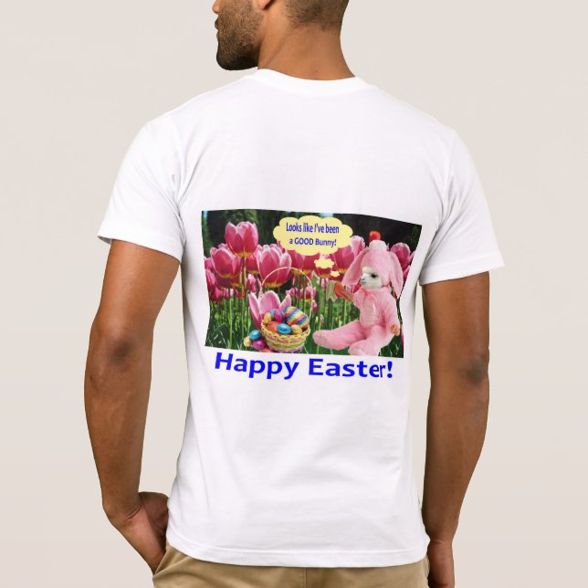 T-shirt mademoiselle bella tee. Joyeux Pâques. alpaga/lapi (Dos)