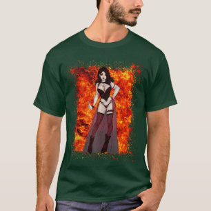 T-shirt Mademoiselle Dracula Épouvante Monstre Vampire Hal
