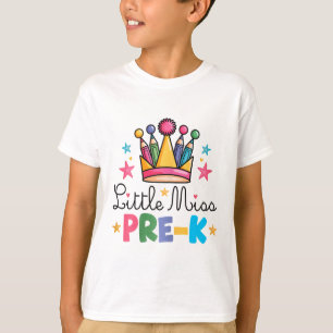 T-shirt Mademoiselle Pré-maternelle Crayons Couronne Migno