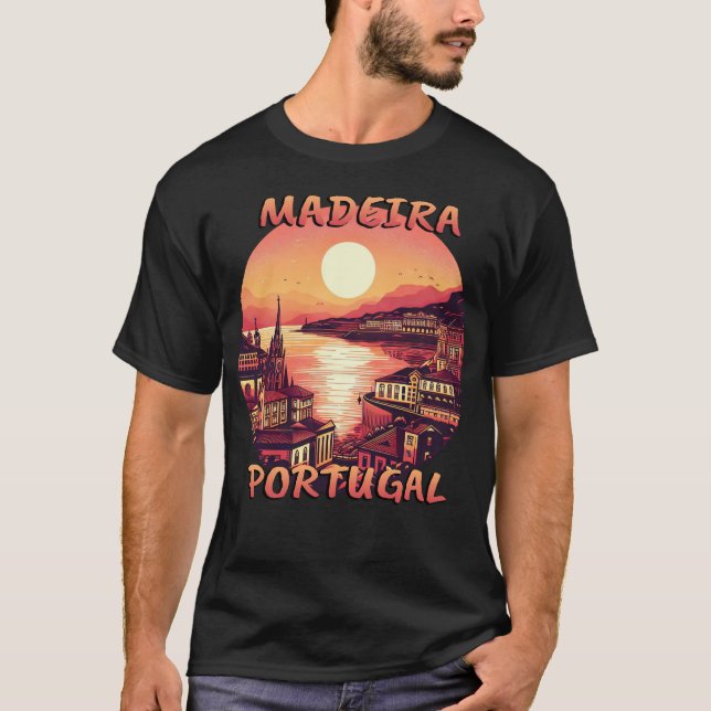 T-shirt Madère Portugal City Sunset Circulaire (Devant)