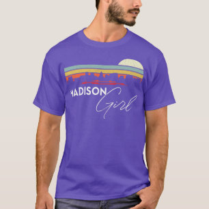 T-shirt Madison Girl Retro Sunset City Skyline Souvenir