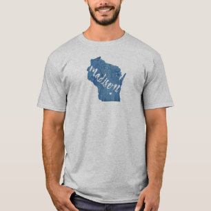 T-shirt Madison, Wisconsin Wood Grain