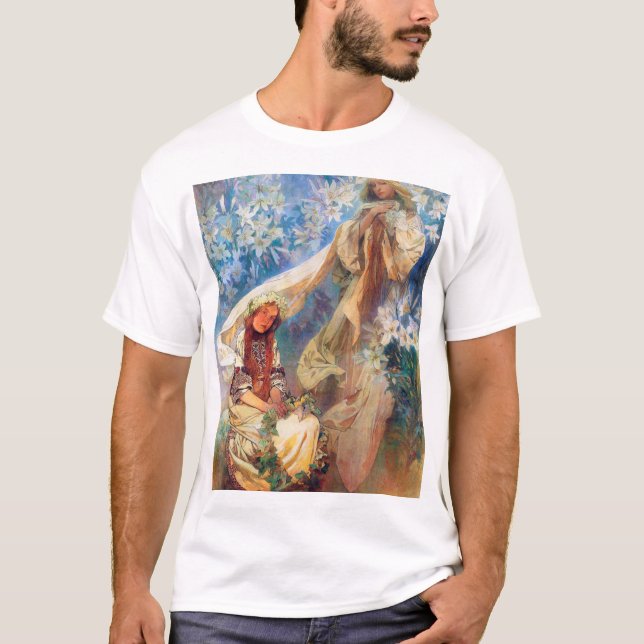 T-shirt Madonna de la Lily, Mucha (Devant)