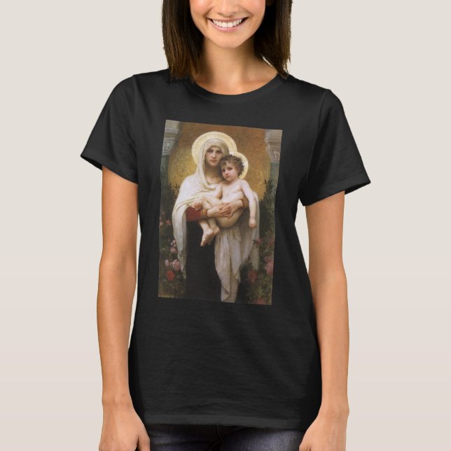 T-shirt Madonna des Roses par Bouguereau (Devant)