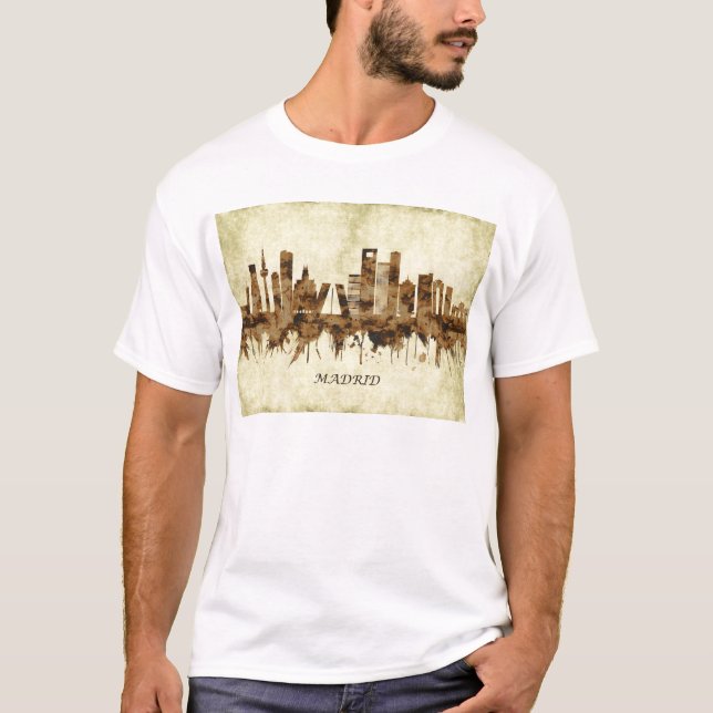 T-shirt Madrid Espagne Cityscape (Devant)