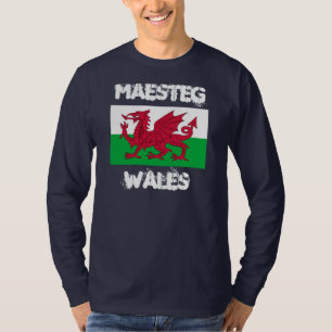 T-shirt Maesteg, Pays de Galles avec drapeau gallois