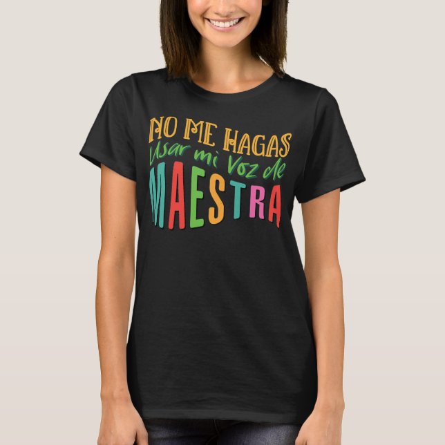 T-shirt Maestra cadeau enseignant bilingue Voz de Cute (Devant)
