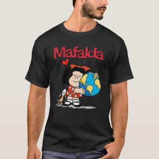 T-shirt Mafalda, le monde et son chiot. Classique