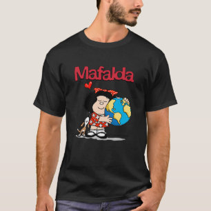 T-shirt Mafalda, the world and her puppy. 