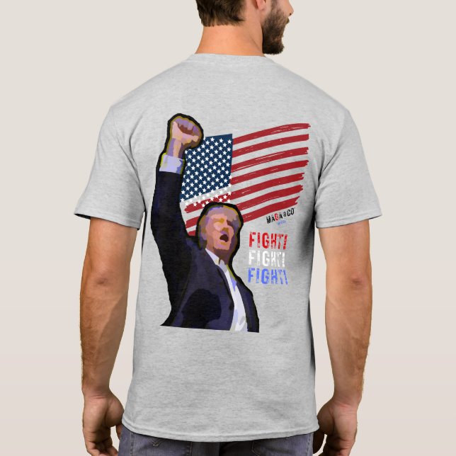 T-shirt MAGA 'Merica FIGHT Pop Art Trump (Dos)