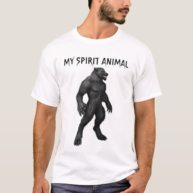 T-shirt Magazine de chambre Spirit Animal Werewolf loup ga (Devant)