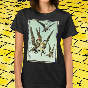 T-shirt Mage de l'Oz vintage, singes volants avec Dorothy