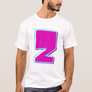 T-shirt Magenta et lettre Turquoise Z élégantes