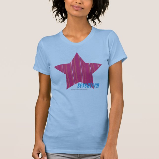 T-shirt Magenta mince 3 de rayures (Devant)