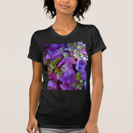T-shirt Magenta Purple bleu jaune Hydrangeas fleurs