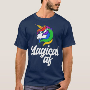 T-shirt Magic AF Magic unicorn rétro rainbow tee s