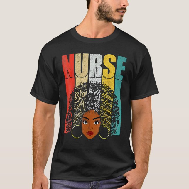 T-shirt Magic Black Nurse Melanin Black History Pride Nurs (Devant)
