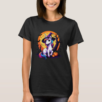 T-shirt Magical Unicorn Halloween Pumpkin Witch Funny Cute