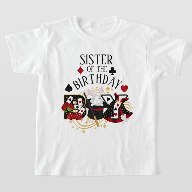 T-shirt Magicien Anniversaire Garçon Chemise Soeur fête d' (Poser)
