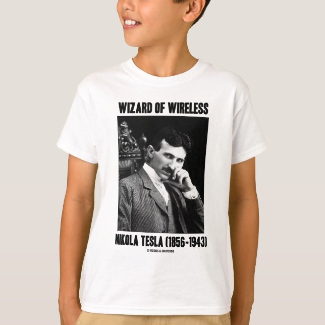 T-shirt Magicien de Nikola Tesla sans fil (Devant)