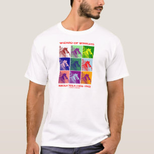 T-shirt Magicien de radio (Nikola Tesla neuf images)