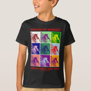T-shirt Magicien de radio (Nikola Tesla neuf images)