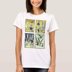 T-shirt Magicien d'Oz vintage, 4 scènes de contes de fées